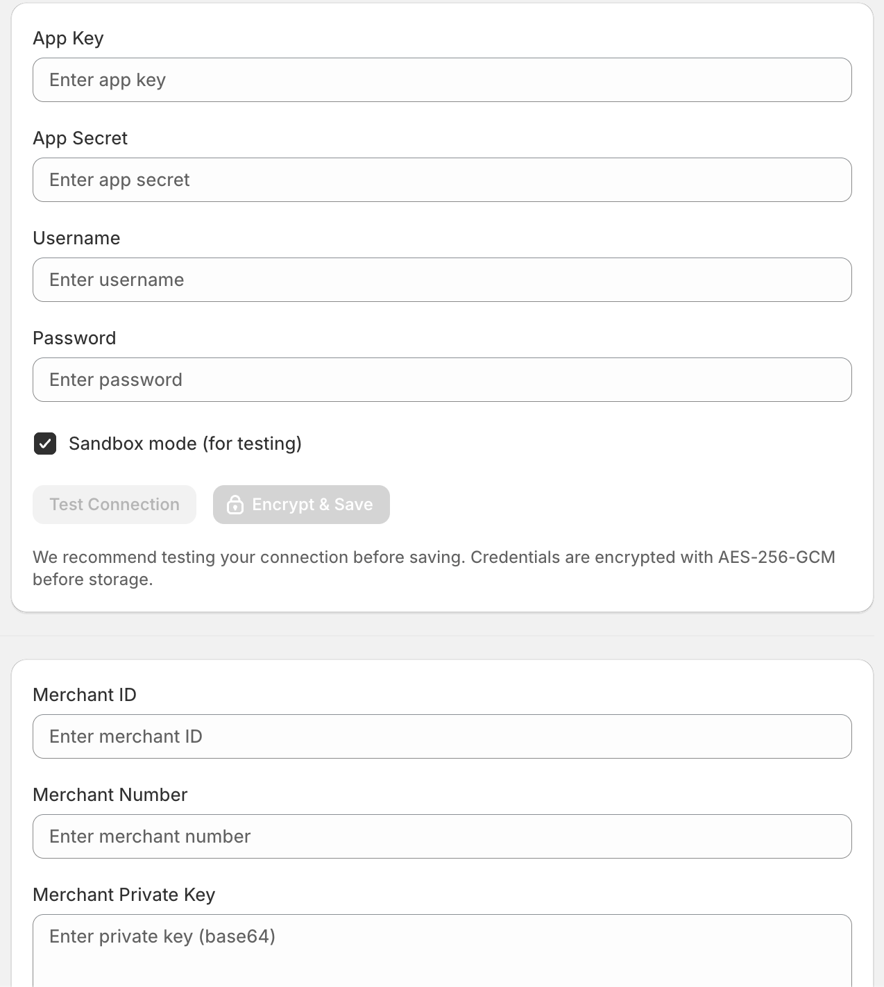 BDWallet step by step setup screen showing bKash and Nagad credentials inside Shopify admin for Bangladesh merchants